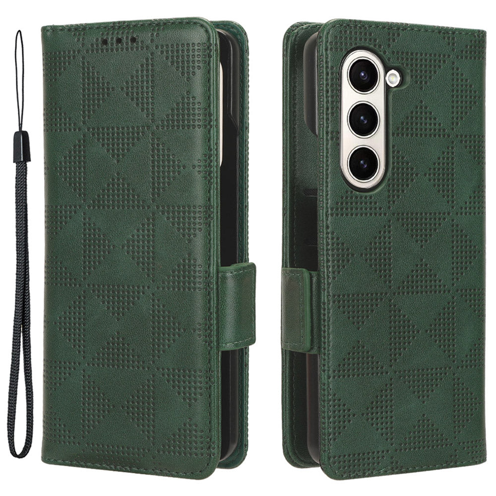 For Samsung Galaxy Z Fold5 5G Imprinted Triangle Cell Phone Cover PU Leather Stand Wallet Case For Samsung Galaxy Z Fold5 5G Imprinted Triangle Cell Phone Cover PU Leather Stand Wallet Case